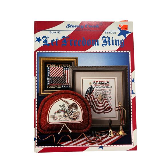 Vintage Let Freedom Ring Cross Stitch Pattern Book STONEY CREEK Patriotic USA - Picture 1 of 4